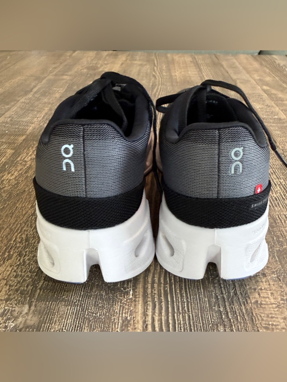 On Running Women's Black and Light Blue Athletic Running Shoes - Picture 3 of 5